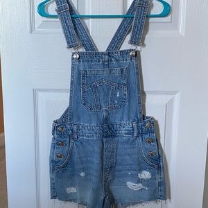 H and M denim overall shorts